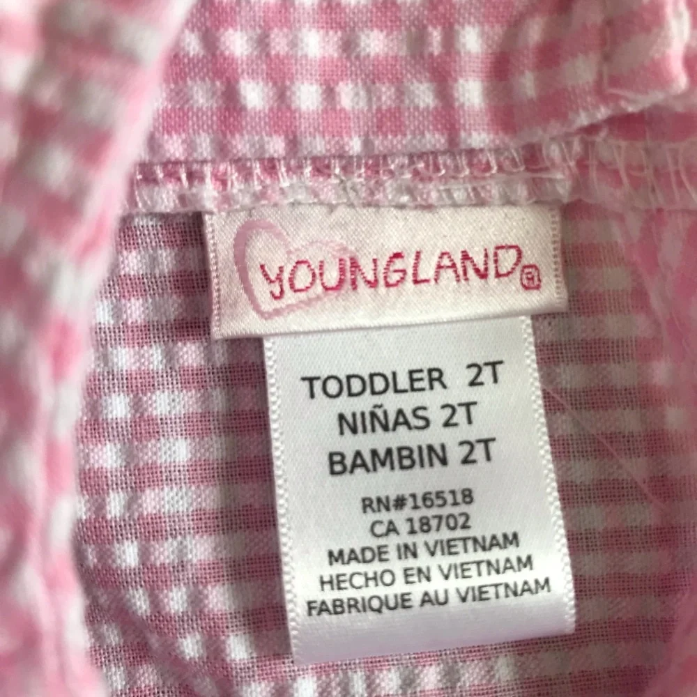Youngland Toddler Girls Seersucker Bow Dress Size 2T